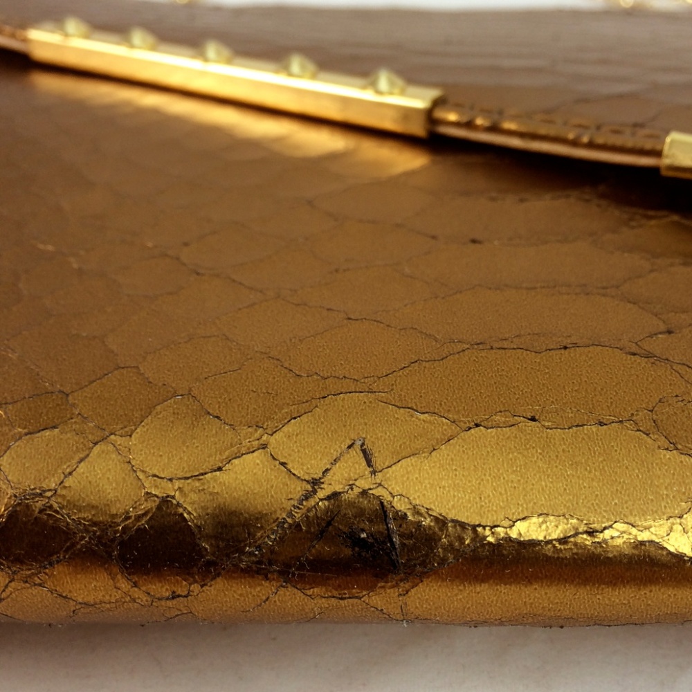 BE & D Snake Embossed Leather Clutch - Picture 7 of 8